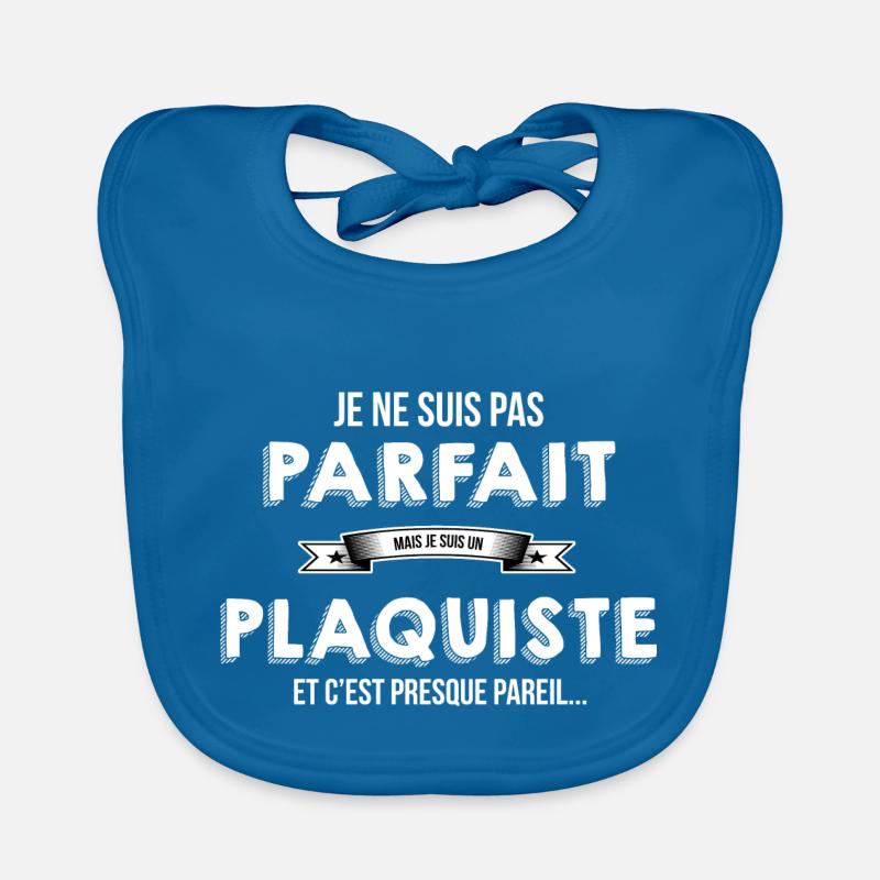 Plaquiste - Bavoir bio Bébé - bleu paon