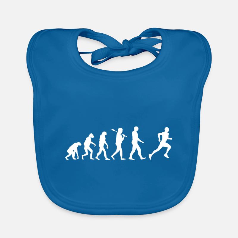 Marathon T-shirt · Evolution · coureur · Sport - Bavoir bio Bébé - bleu paon