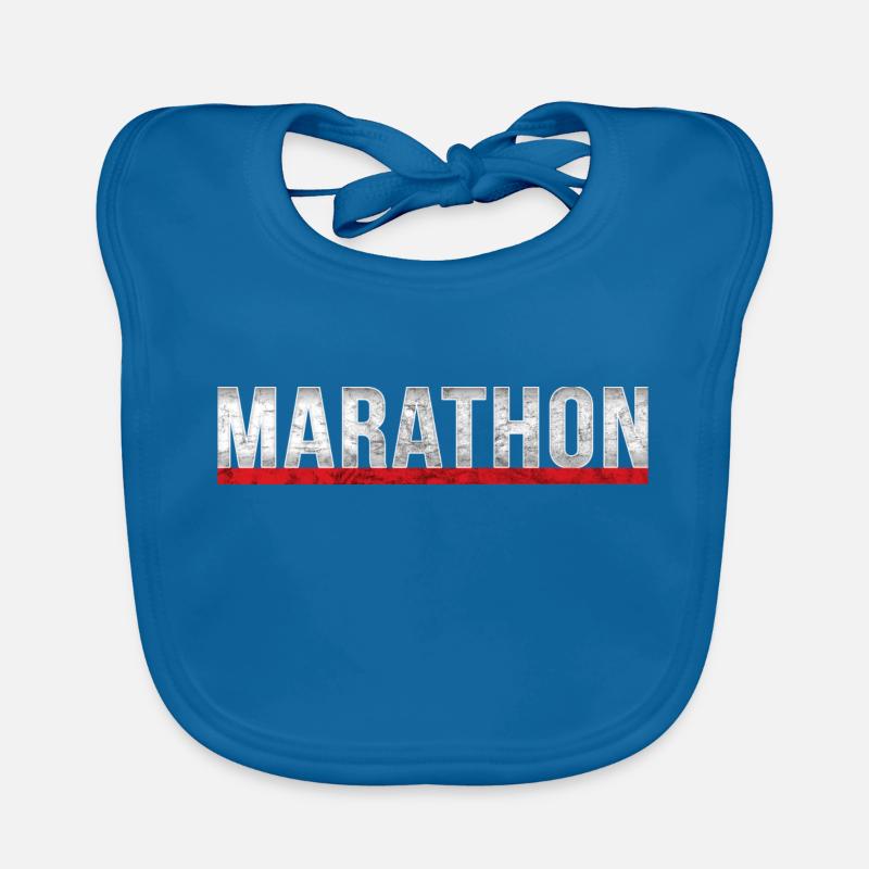 marathon - Bavoir bio Bébé - bleu paon