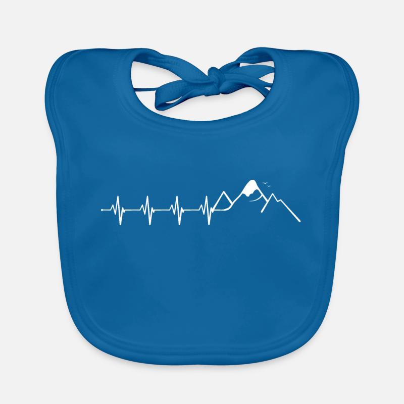 Mountain EKG Heartbeat Baby Bio-Lätzchen