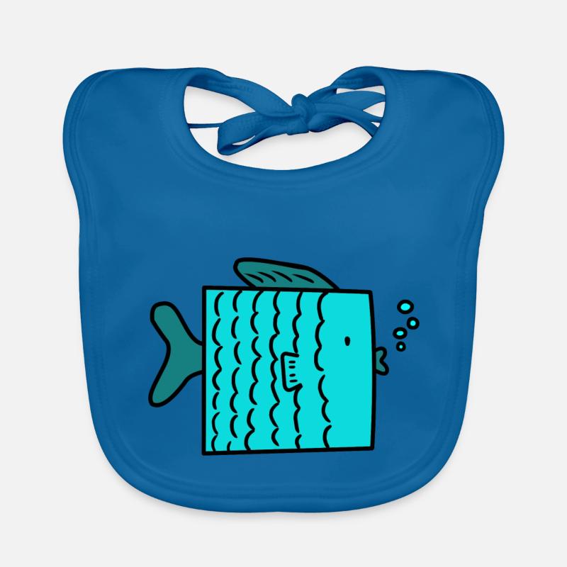 Fisch - Baby Bio-Lätzchen - Pfauenblau