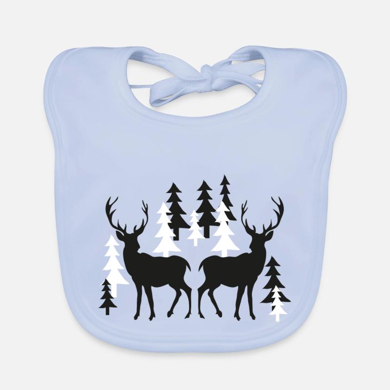 Weihnachten Hirsche im Wald Baby Bio-Lätzchen