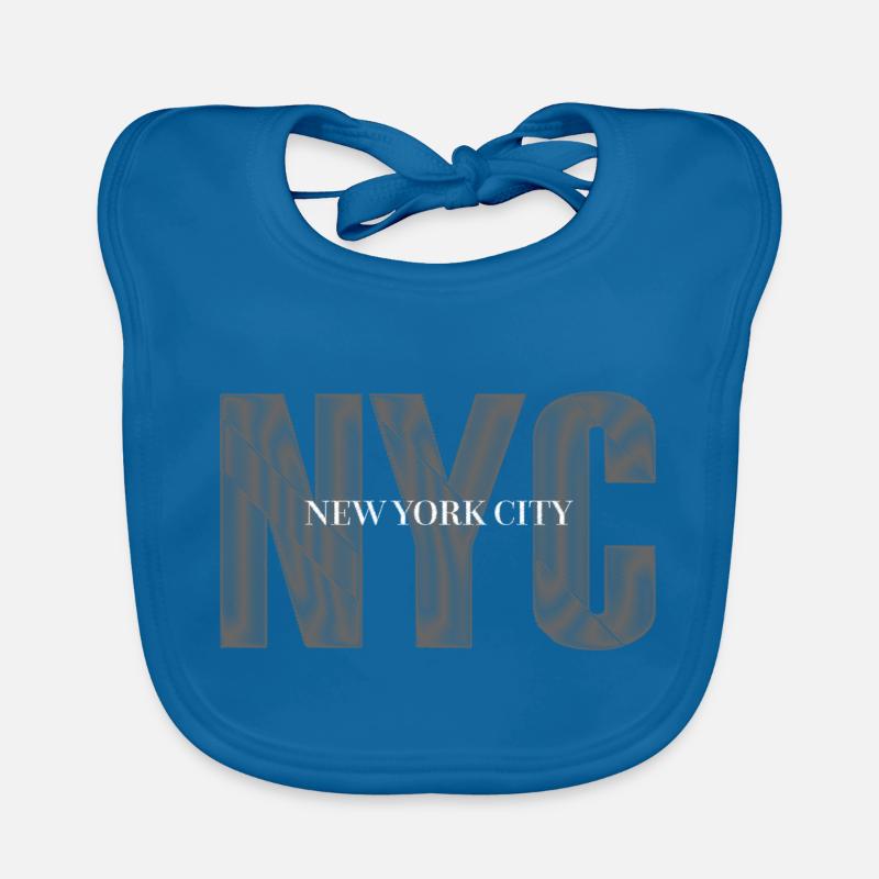 NYC New York - Bavoir bio Bébé - bleu paon