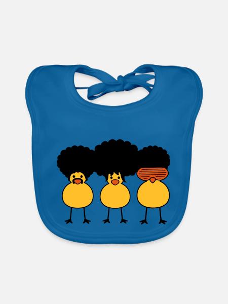Funky Chicks - Bavoir bio Bébé - bleu paon - Devant