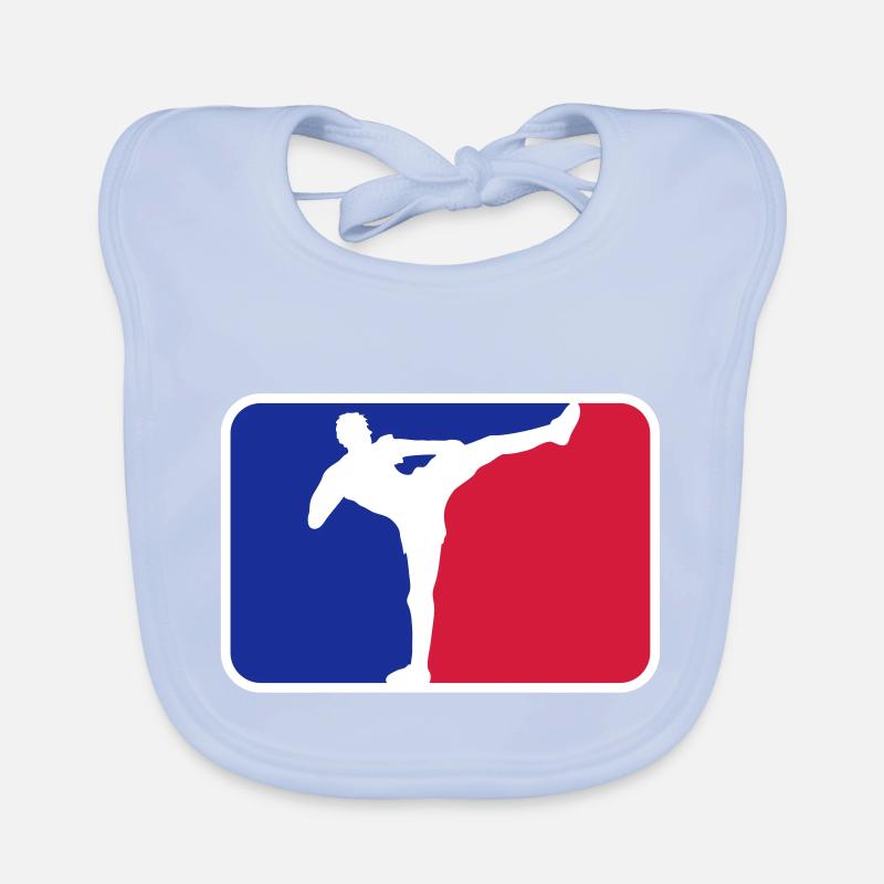 logo shield frame red blue kickboxer kickboxing ka Organic Baby Bibs
