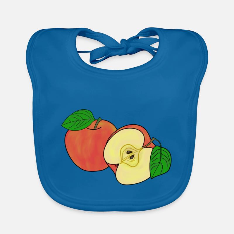Whole and half apple Organic Baby Bibs
