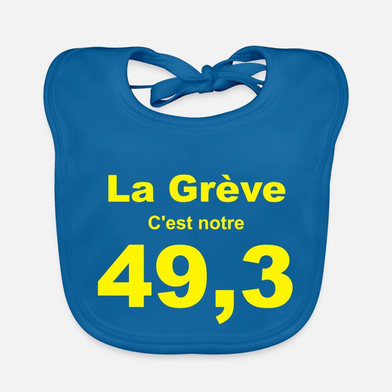 La grève - Bavoir bio Bébé - bleu paon