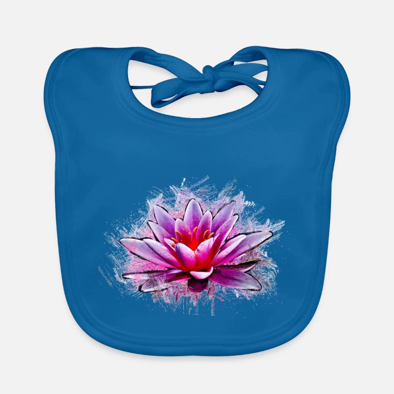 nénuphar - Bavoir bio Bébé - bleu paon