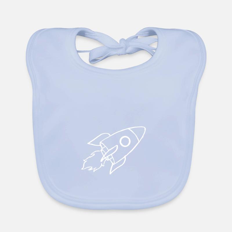 Rocket (white) Organic Baby Bibs