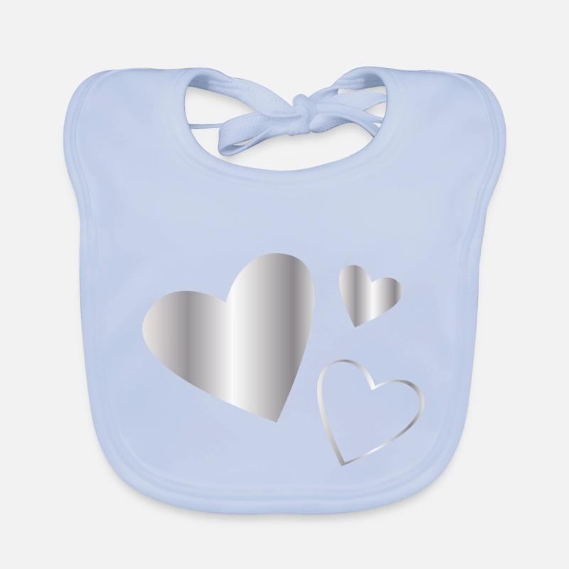 Cuori d'argento Bavaglino ecologico per neonato