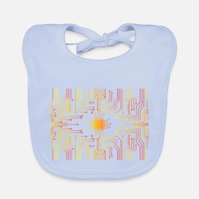 Circuit board core CPU heart pc coder geek Bavoir bio Bébé
