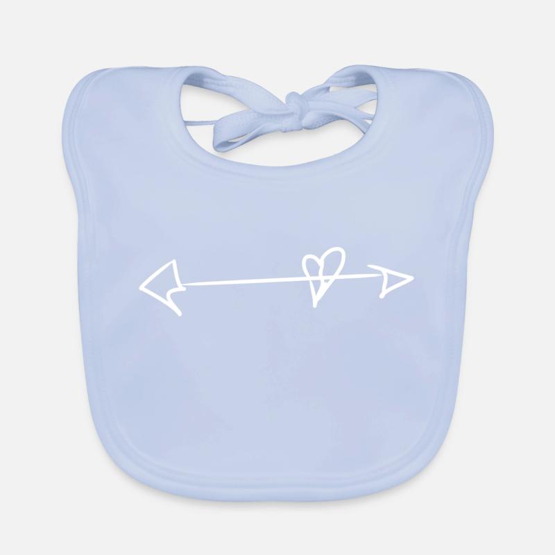 Arrow with heart Organic Baby Bibs