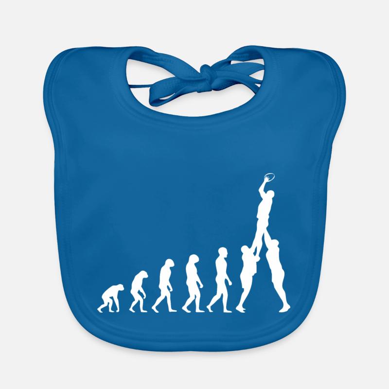 Rugby Evolution de l’homme Drôle football Évolution Bavoir bio Bébé