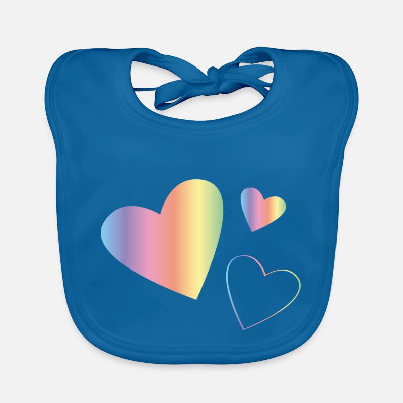 Rainbow Hearts Organic Baby Bibs
