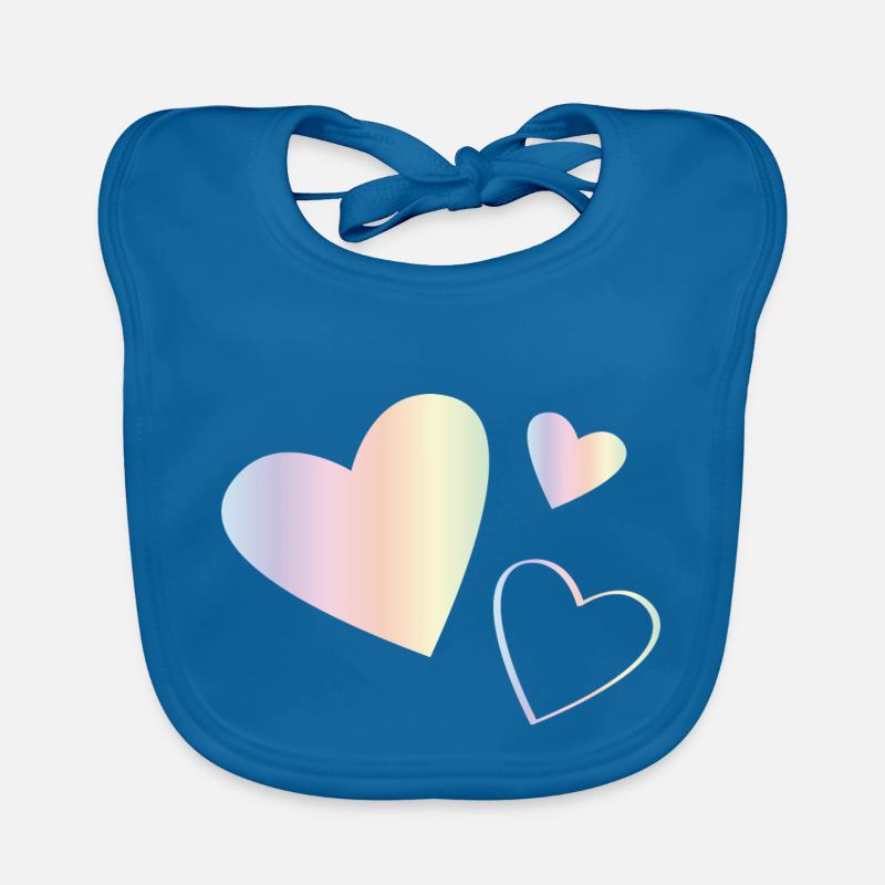 Pastel Regenbogen Herzen Baby Bio-Lätzchen