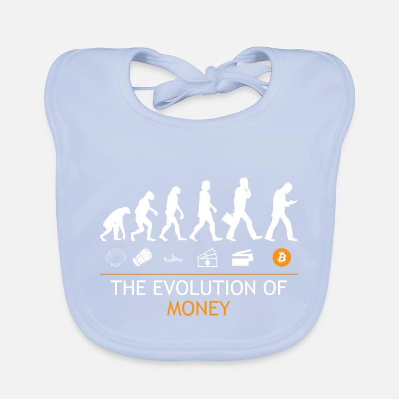 Die Evolution der Geld-Bitcoins Baby Bio-Lätzchen