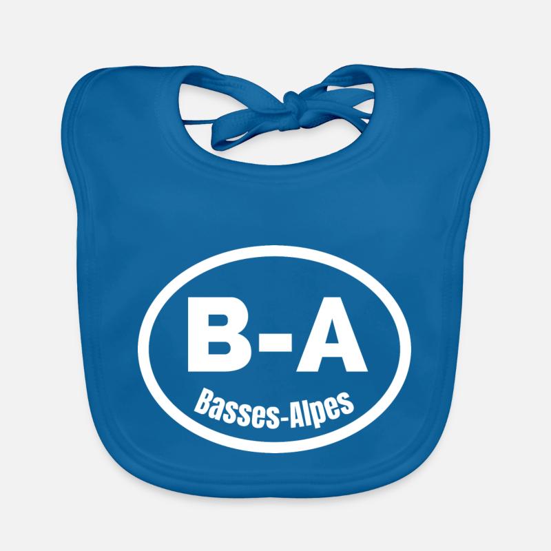 basses-alpes - Bavoir bio Bébé - bleu paon