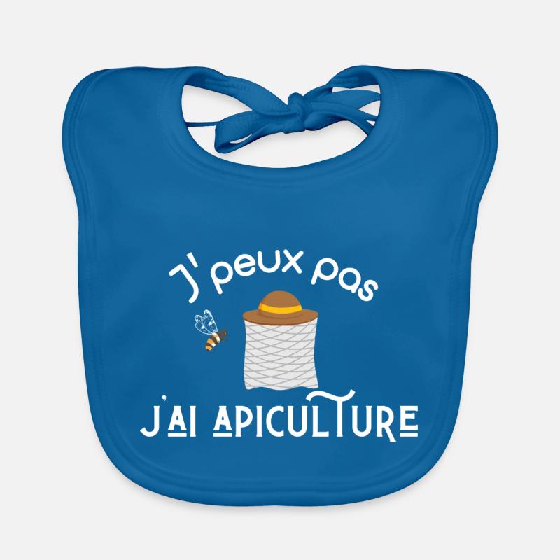 J'peux pas J'ai Apiculture - Bavoir bio Bébé - bleu paon
