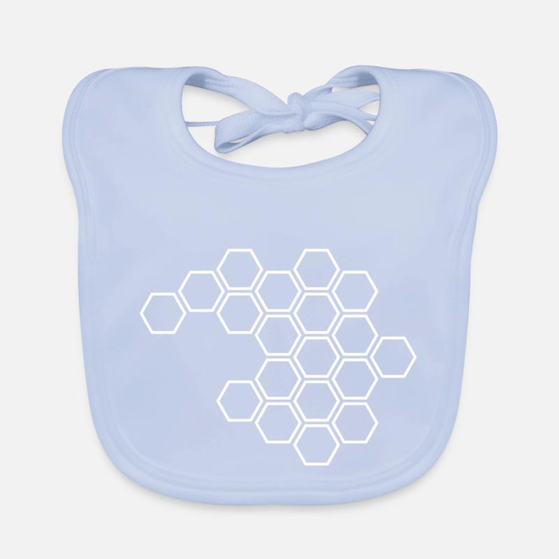 Hexagones blancs Bavoir bio Bébé