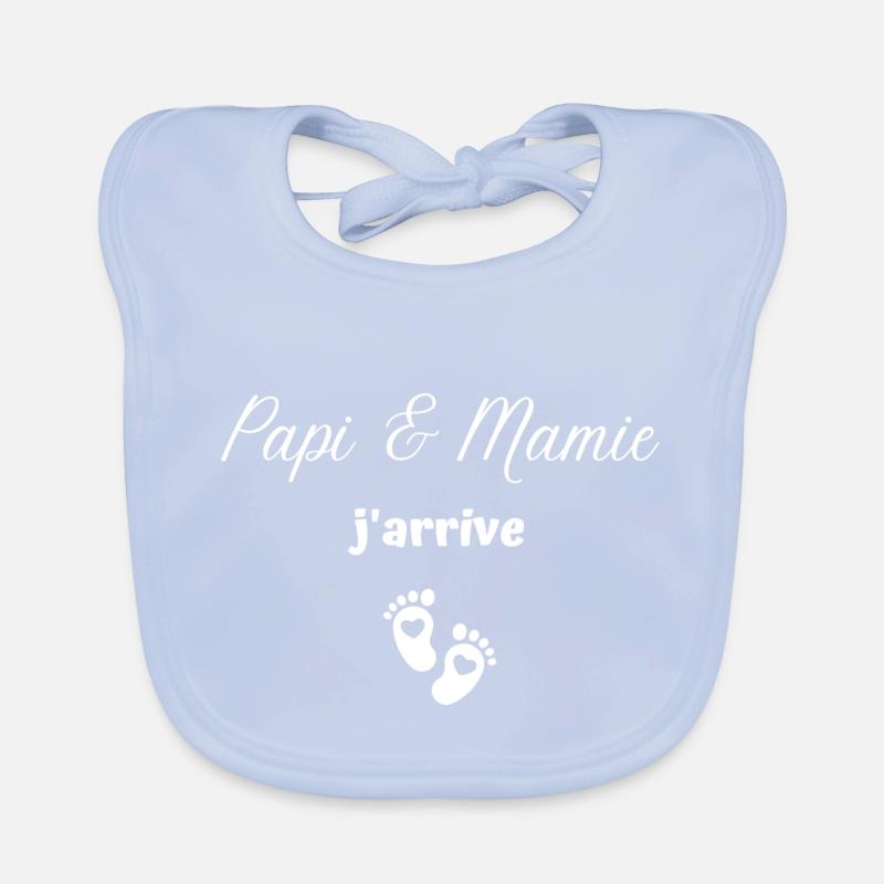papi et mamie j arrive Bavoir bio Bébé