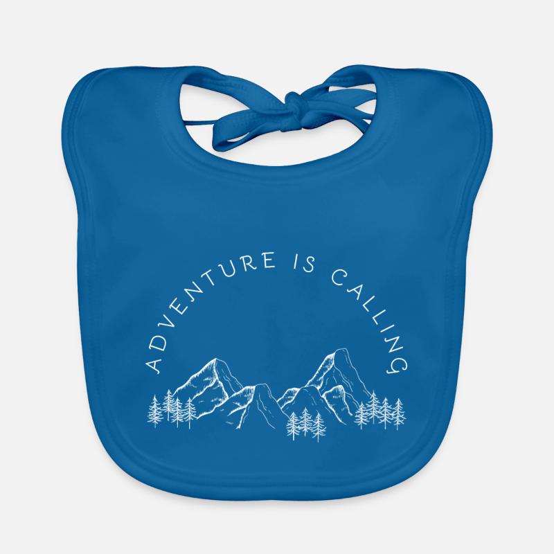 Adventure is calling - Baby Bio-Lätzchen - Pfauenblau