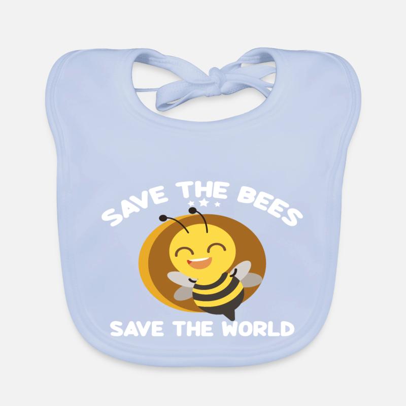 Save the Bees Save the World Organic Baby Bibs