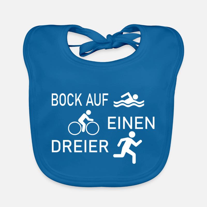triathlon - Bavoir bio Bébé - bleu paon