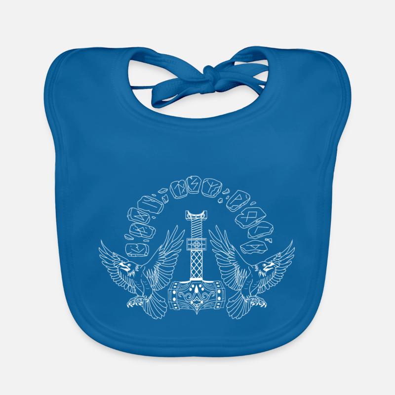 Viking Symbol Mjölnir Ravens Runes Celts North Organic Baby Bibs