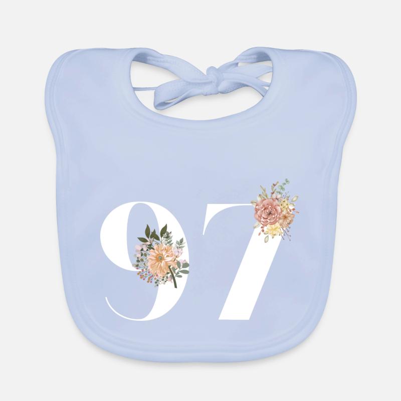 97e anniversaire fleuris (Cadeau de 97 ans) Bavoir bio Bébé