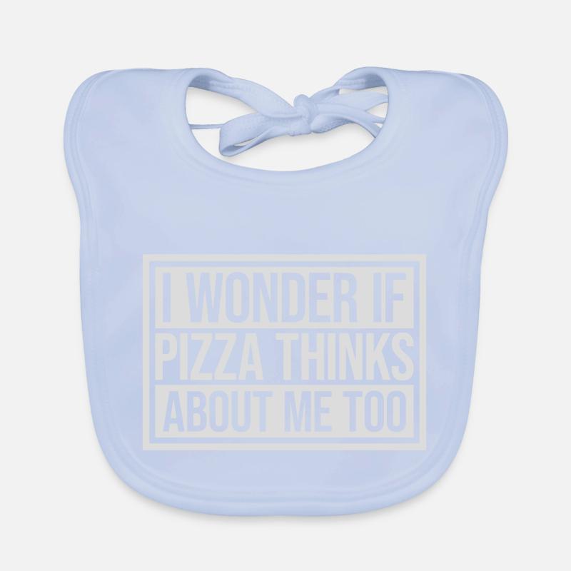 pizza thinks about me Organic Baby Bibs