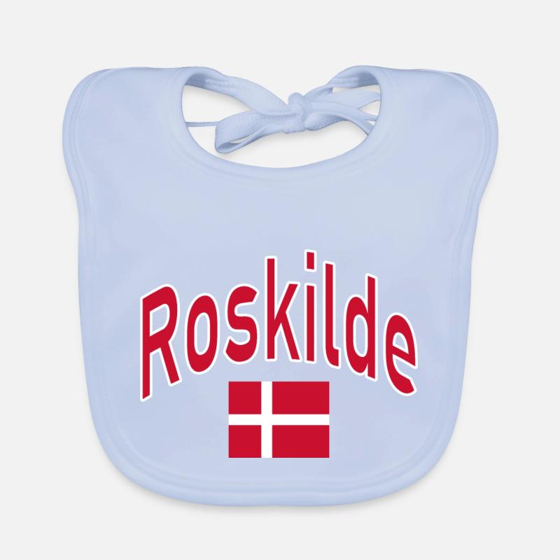 Drapeau de Roskilde Danemark Bavoir bio Bébé
