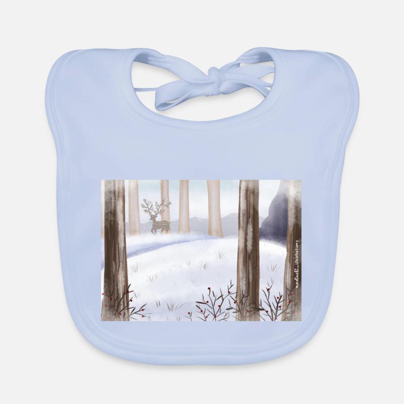 Winter in the forest Organic Baby Bibs