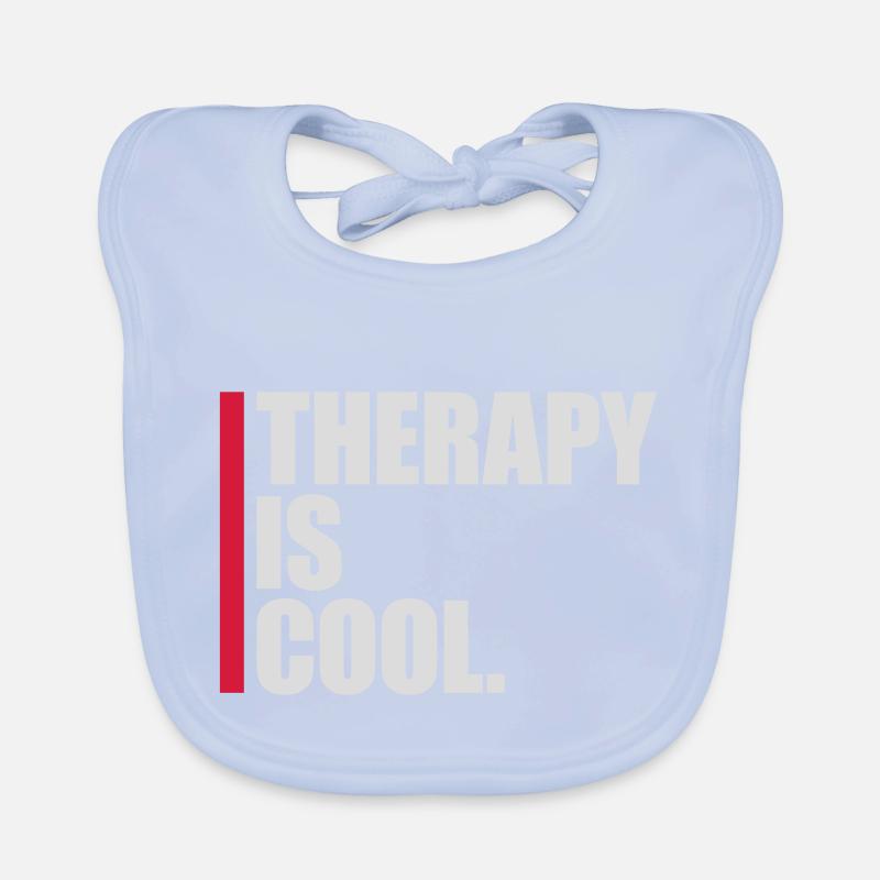 therapy is cool Quote Organic Baby Bibs