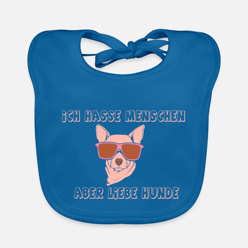 Ich hasse Menschen - Hunde Möpse Spruch Geschenk Baby Bio-Lätzchen