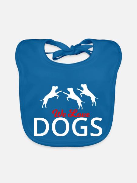 Hund Dog - Baby Bio-Lätzchen - Pfauenblau