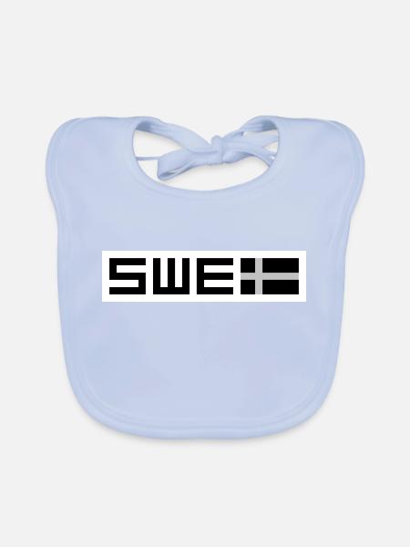 Tactique suédoise - Bavoir bio Bébé - bleu ciel - Devant