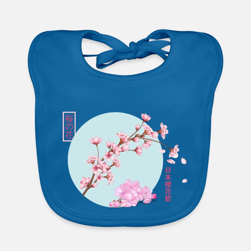 Cherry Blossom Branch Organic Baby Bibs