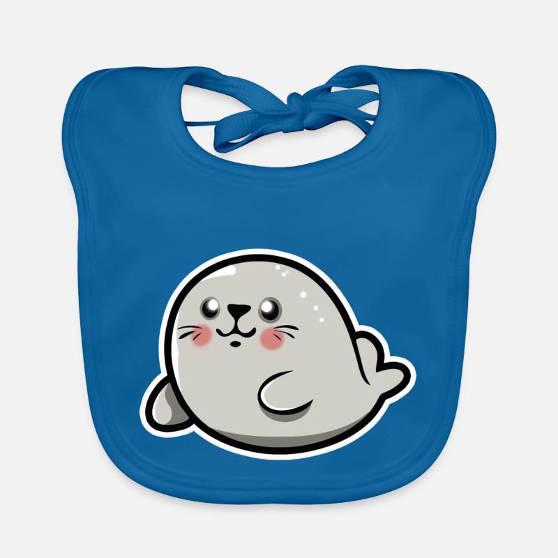 Bébé phoque chibi kawaii Bavoir bio Bébé