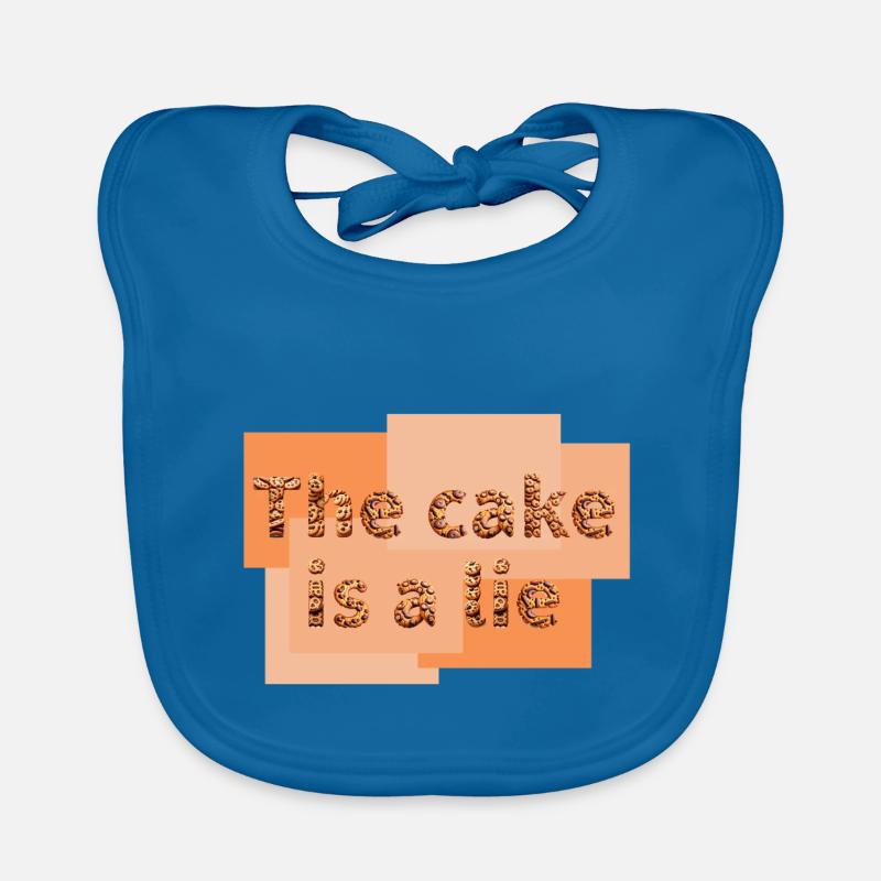 Le gâteau est un mensonge - Bavoir bio Bébé - bleu paon