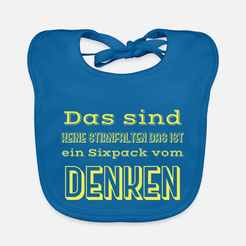 witzige sprüche sixpack - Baby Bio-Lätzchen - Pfauenblau