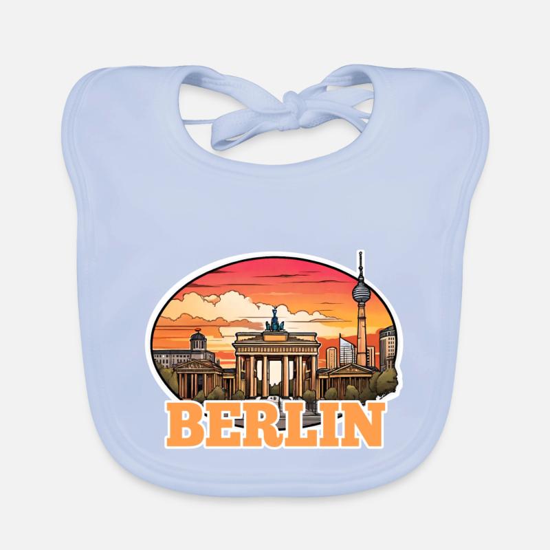 Berlin Skyline 2 Organic Baby Bibs