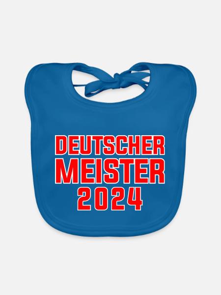 Leverkusen, champion d’Allemagne 2024 du club de football - Bavoir bio Bébé - bleu paon - Devant