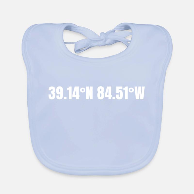Cincinnati, Ohio, USA Coordinates Organic Baby Bibs