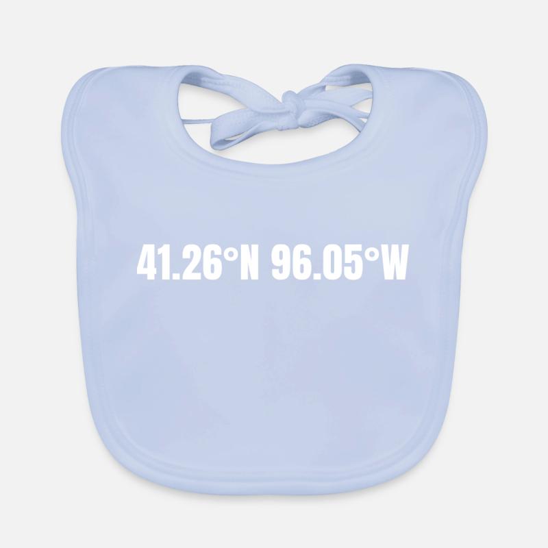 Omaha, Nebraska, USA Coordinates Organic Baby Bibs