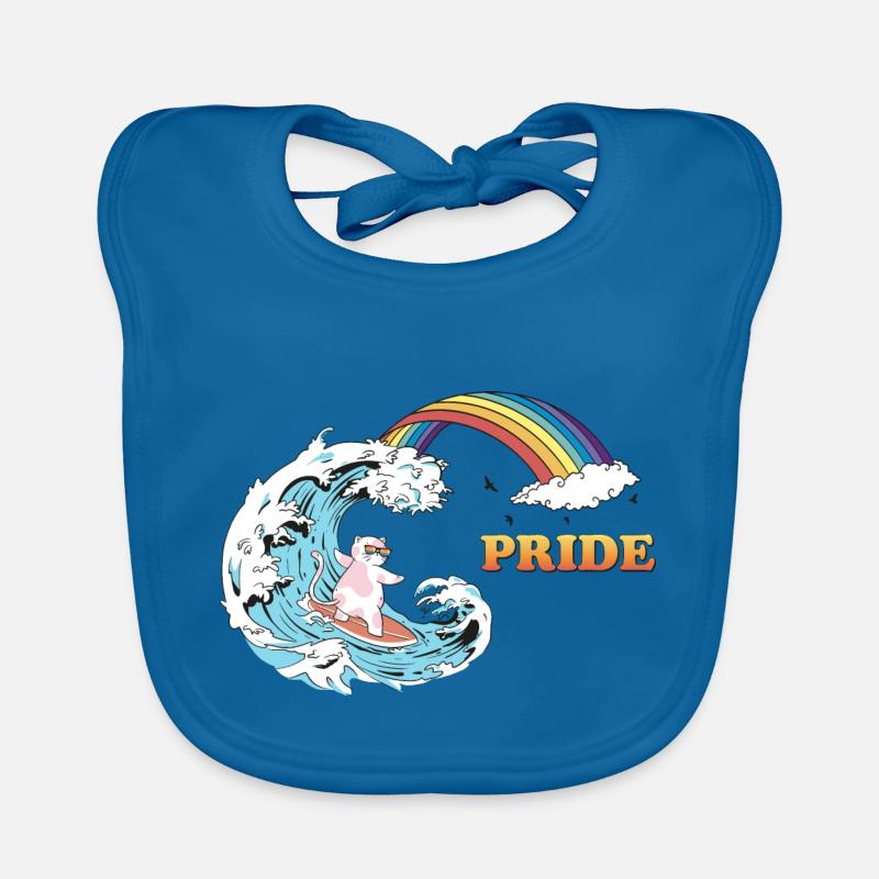 Surf de chat aux couleurs trans LGBT dans le Bavoir bio Bébé