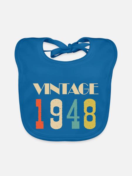 1999 Vintage Geschenk in limitierter Auflage - Baby Bio-Lätzchen - Pfauenblau - Vorne