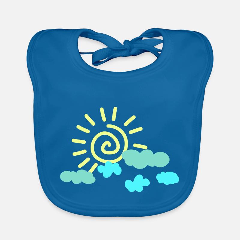 sonne himmel - Baby Bio-Lätzchen - Pfauenblau