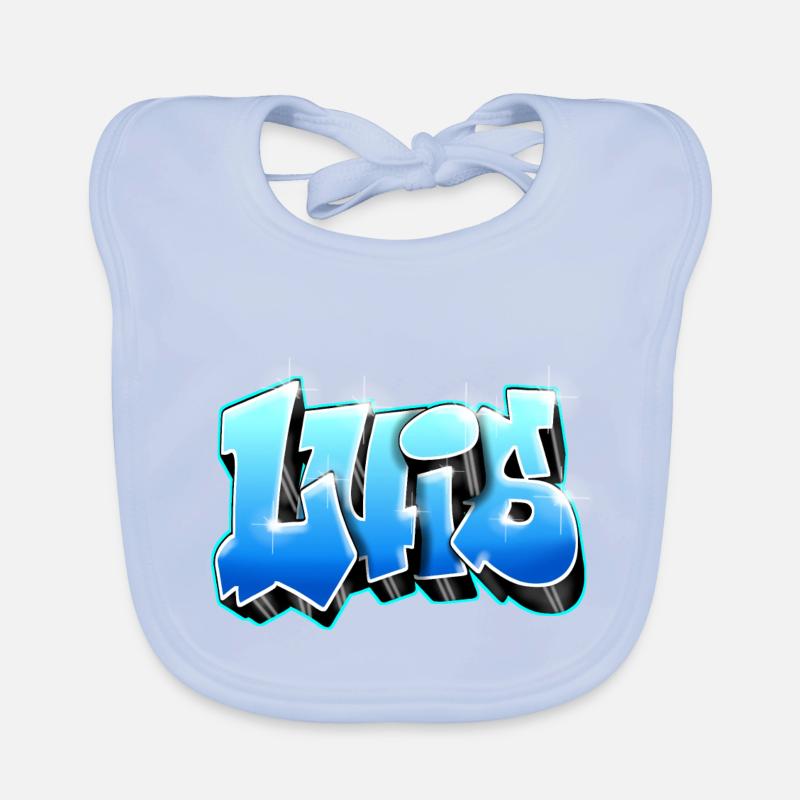 Luis Graffiti Name Printable on Everything Organic Baby Bibs