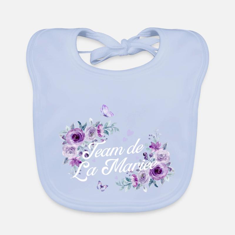Lila Blumen Braut Team Baby Bio-Lätzchen