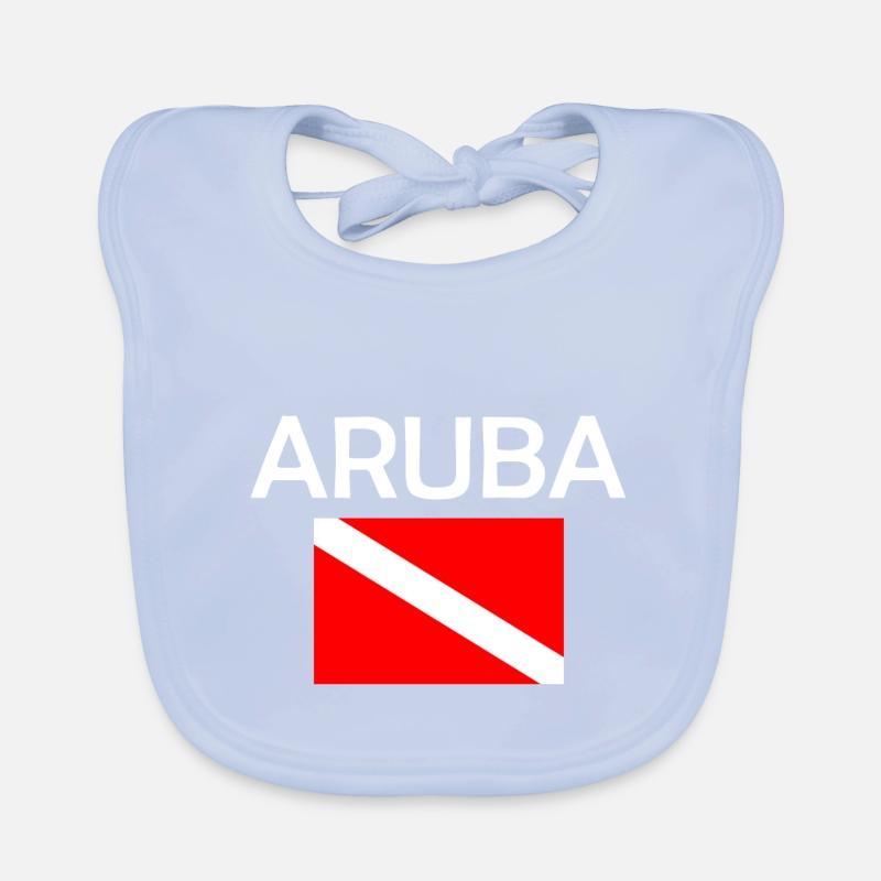Aruba Diver Down Flag - Plongée sous-marine - Plongée sous-marine - Tauchen Bavoir bio Bébé